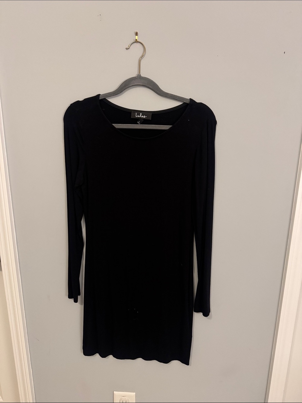 Lulu's Black Long Sleeve Scoop Neck Tunic Dress
